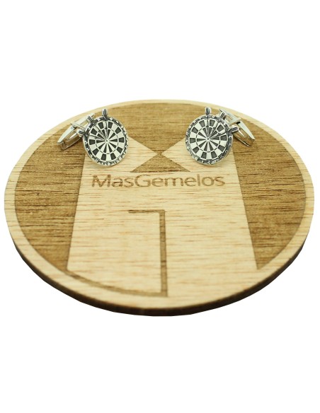 Gemelli da polso personalizzati in argento 925 bersaglio con freccette