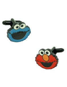 Abotoaduras de camisa Elmo e o monstro dos biscoitos