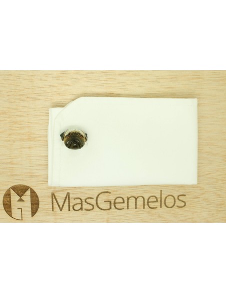 Gemelos para camisa perro Carlino (pug)