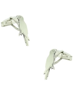 925 sterling silver shirt cufflinks, personalized, parrot-shaped