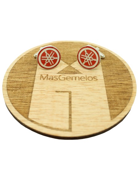 Abotoaduras Yamaha emblema vermelho