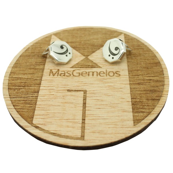 Boutons de manchette personnalisés Clé de Fa Argent Sterling 925