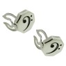 Boutons de manchette personnalisés Clé de Fa Argent Sterling 925