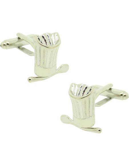 Gemelos para camisa Gorro de Chef plateado
