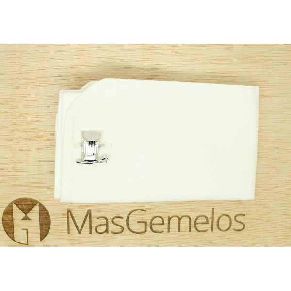 Gemelos para camisa Gorro de Chef plateado