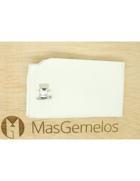 Gemelos para camisa Gorro de Chef plateado