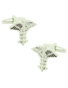 Boutons de manchette avec le symbole du dieu grec Hermès