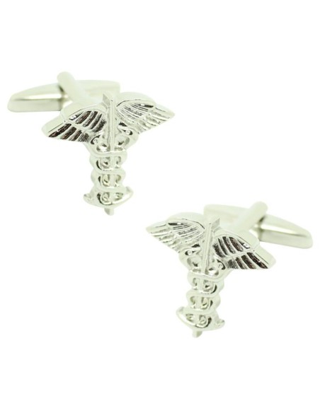 Boutons de manchette avec le symbole du dieu grec Hermès