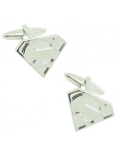 Silver Plated Superman Shield Cufflinks