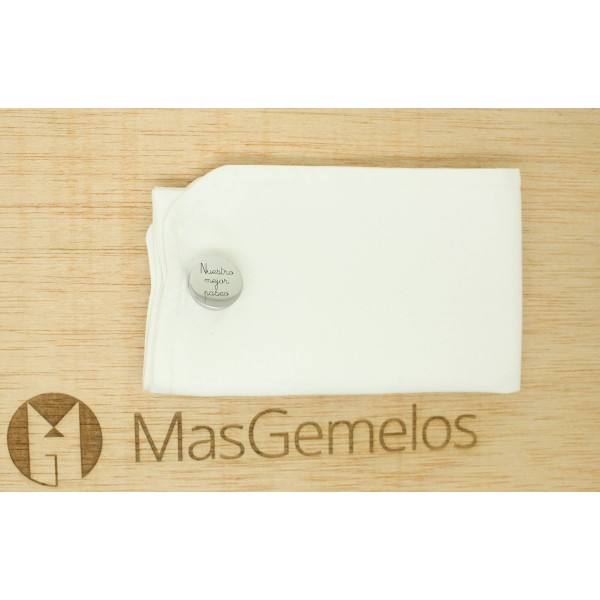 Gemelos para camisa personalizados Nuestro mejor paseo  Te quiero papa