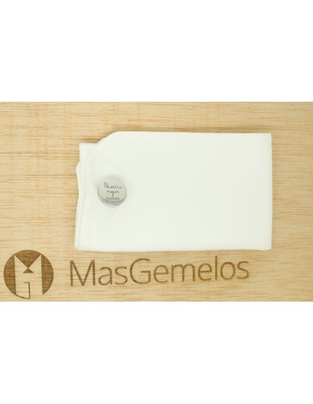 Abotoaduras personalizadas "Nosso melhor passe" e "Te amo, papai" com