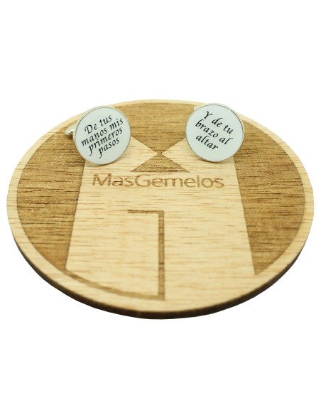 Boutons de manchette pour chemise avec une phrase de mariage : De tes