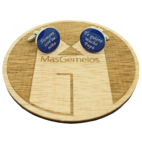 Abotoaduras para camisa de casamento "Sempre serei sua menina e te amo