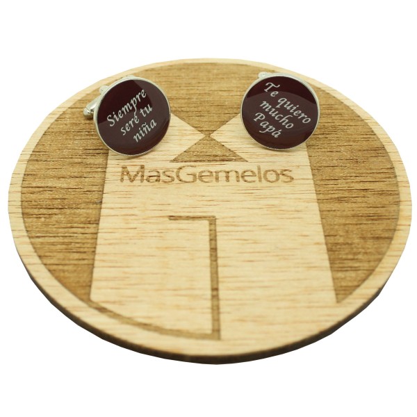 Abotoaduras para camisa de casamento - Sempre serei sua menina e te am