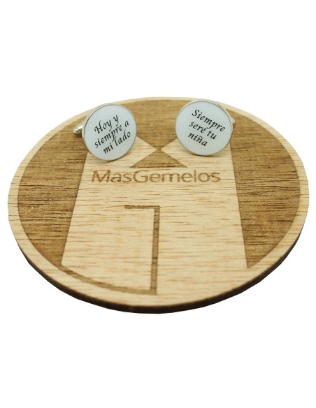 Wedding cufflinks for a shirt: Today and always by my side & I will al