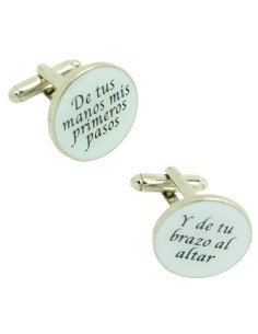 Boutons de manchette pour chemise avec une phrase de mariage : De tes