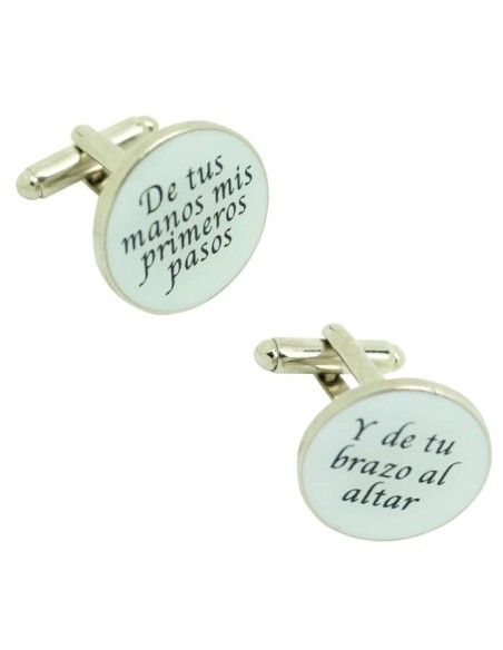 Boutons de manchette pour chemise avec une phrase de mariage : De tes
