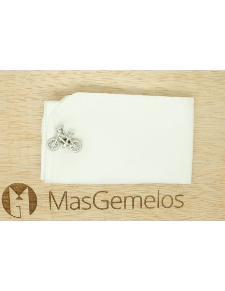 أزرار أكمام قميص دراجة الطريق الفضية