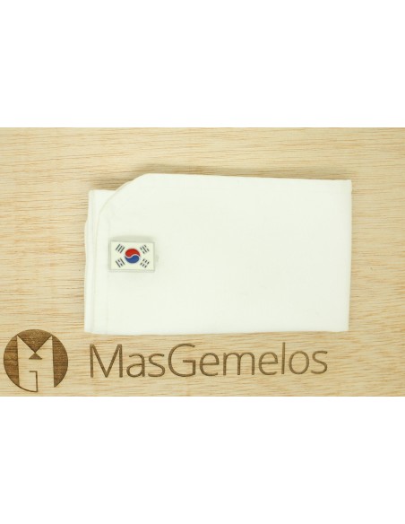Abotoaduras para camisa - Bandeira da Coreia do Sul