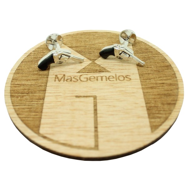Boutons de manchette pour chemise - Revolver avec fermoir rond