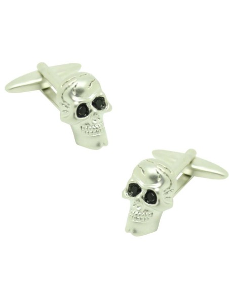 Abotoaduras de caveira folheadas para camisa