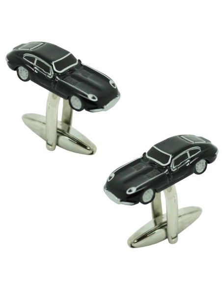 Abotoaduras pretas Jaguar E-Type para camisa