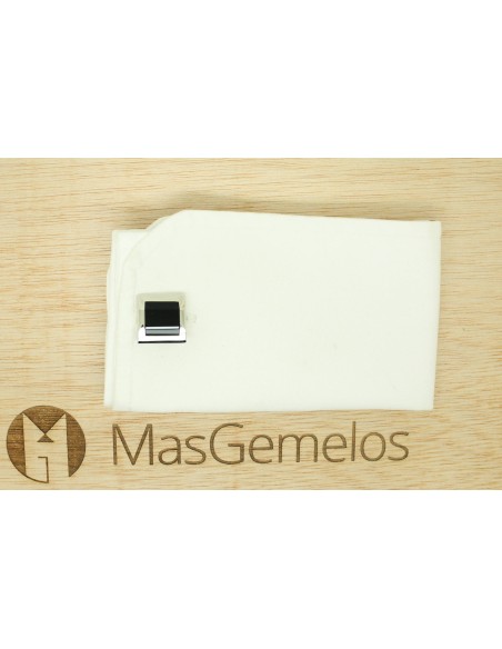 Gemelos para camisa ICON square black silver