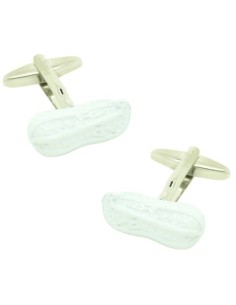 Abotoaduras amendoim branco