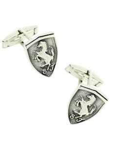 Ferrari-Wappen Manschettenknöpfe aus 925er Sterlingsilber PREMIUM