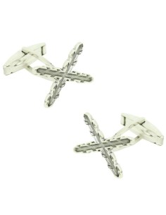 Gemelli da polso a croce bordeaux con stemma – Argento Sterling 925 PR