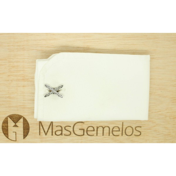 Gemelli da polso a croce bordeaux con stemma – Argento Sterling 925 PR