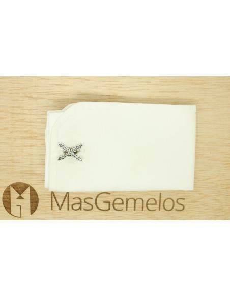 Gemelos para camisa Aspas Borgoña escudo Plata de Ley 925 PREMIUM
