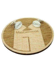 Boutons de manchette personnalisés Infini ligne en gras prénoms Ovale 2