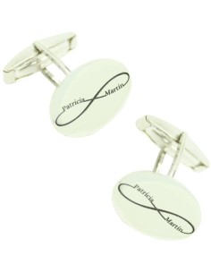 Gemelli personalizzati Infinito linea in grassetto nomi Ovale Argento