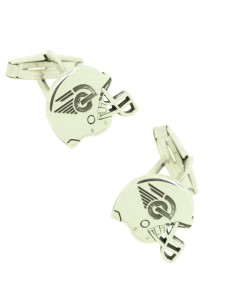 Boutons de manchette personnalisés casque de football américain en arg