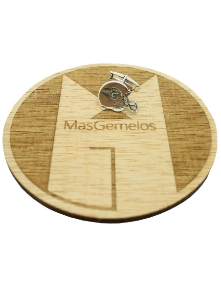 Boutons de manchette personnalisés casque de football américain en arg