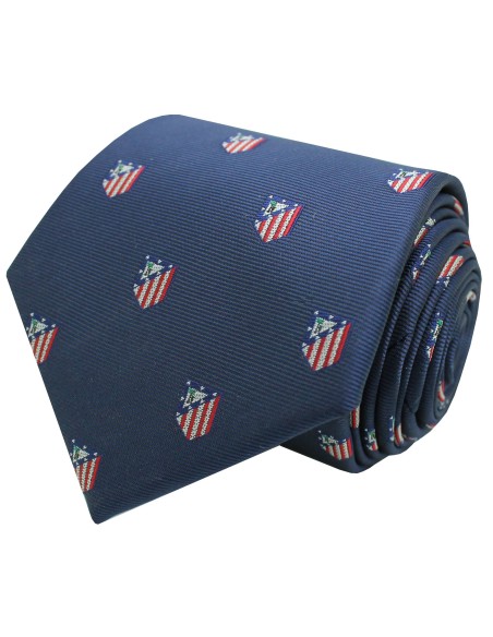 Corbata escudo Atlético de Madrid en azul marino