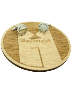 Custom shirt cufflinks engraved with Arabic words - steel 2