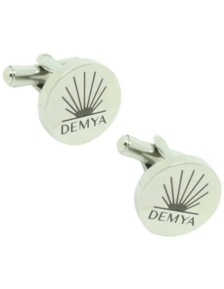 Custom shirt cufflinks engraved with company logo - steel