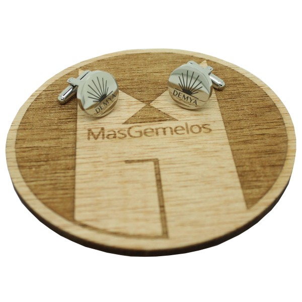 Custom shirt cufflinks engraved with company logo - steel