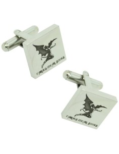 Gemelli da polso quadrati in acciaio personalizzati – Fairies Wear Boo