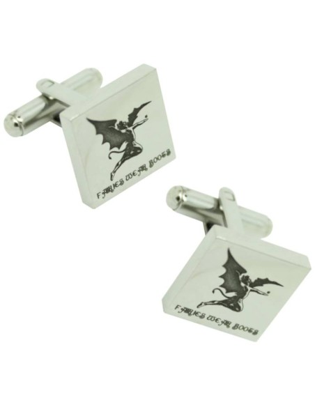 Boutons de manchette carrés en acier personnalisés - Fairies Wear Boot