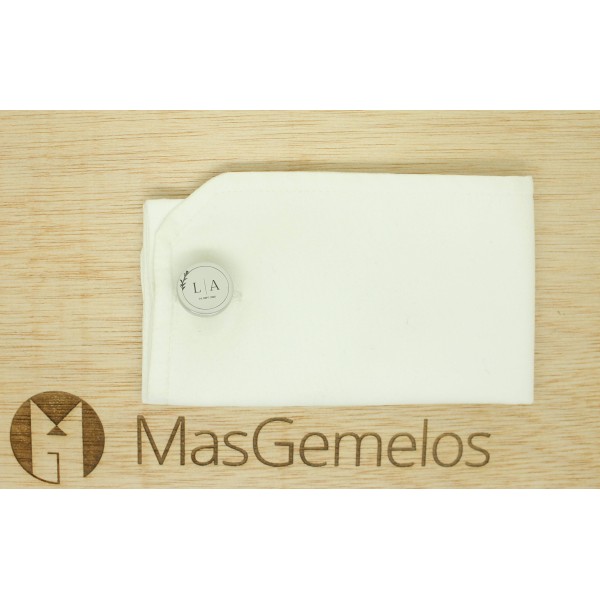 Gemelos para camisa personalizados redondo circulo con iniciales y flo