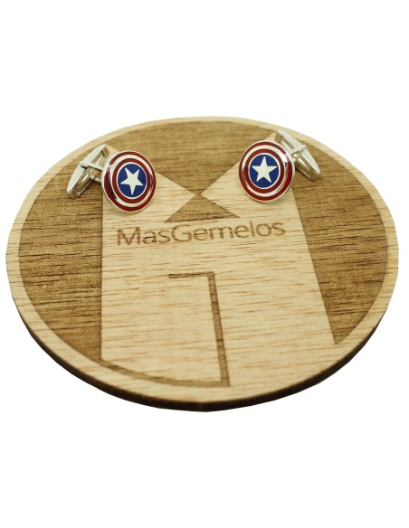 Boutons de manchette Capitaine Amérique original de la loi 925 PREMIUM
