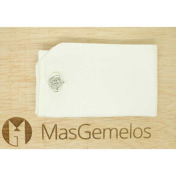 Boutons de manchette personnalisés face ovale verticale