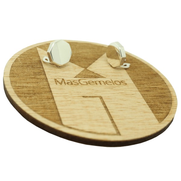 Custom octagon-shaped sterling silver shirt studs