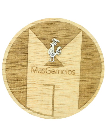 Gemelos para camisa figura gallo 3D Plata de Ley PREMIUM