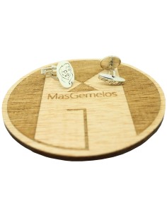 Personalized shirt cufflinks vertical oval faces 2