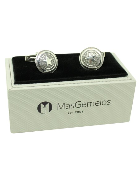 Gemelli per camicia Capitan America in argento sterling 925 PREMIUM