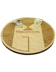 Boutons de manchette personnalisés avec motif cœur et couronne en arge 2